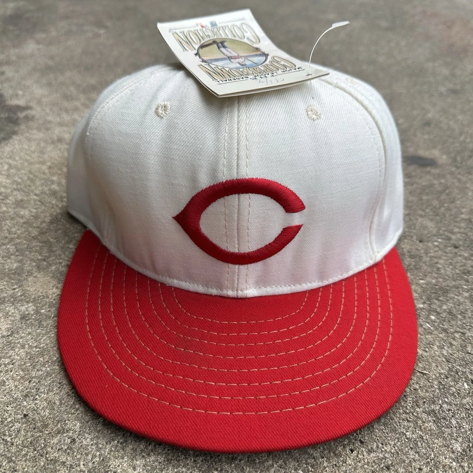 Vintage Cincinnati Reds Annco Fitted Hat Cap 7 1/8 80s 90s USA made throwback  - Image 1 of 4