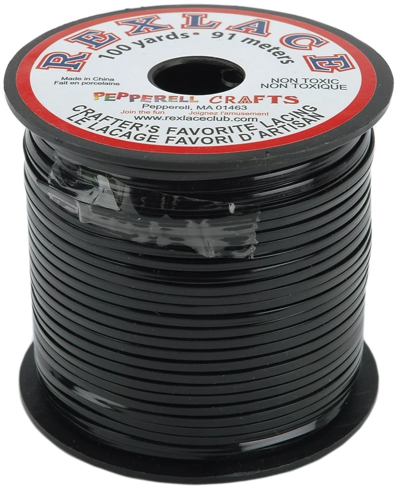 Darice Rexlace Plastic Lacing 100 Yard Spool Black