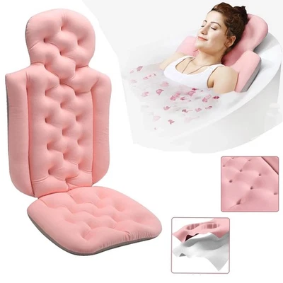 Almohada de baño de cuerpo completo para bañera, cojín de bañera grueso con bolsa de lavandería, lujo Foto 1 de 4