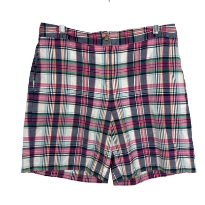 Pantalones Cortos Chinos Tommy Hilfiger Mujer Talla 10 Rosa Algodón a Cuadros 8" Entrepierna Foto 1 de 4