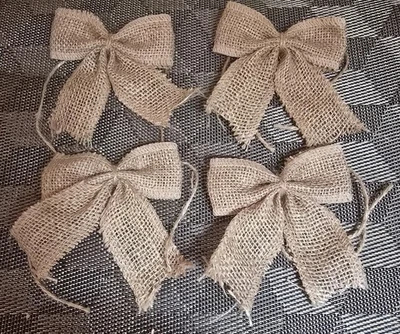 Juego de 4 Arcos de Arpillera Natural Aimudi 4" con Encaje Foto 1 de 4