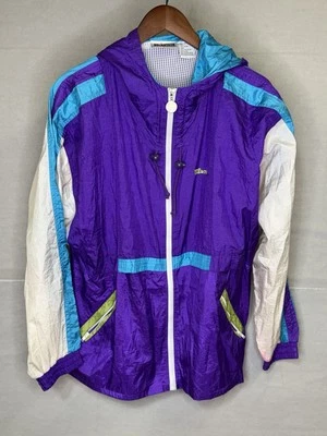 复古 Wilson 女式风衣 80 年代 90 年代 Festival Rave 复古色块大号 — 第 1/4 张图片