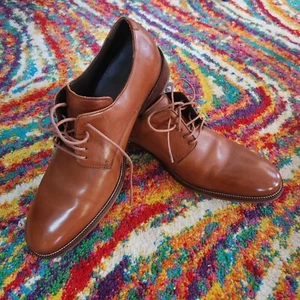 COLE HAAN Brown Leather Lace Up Oxford Dress Shoes - Mens Size 9M - Picture 1 of 13