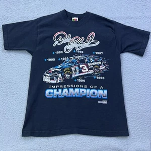 VTG Dale Earnhardt Impressions Of Champion Shirt Men M Black USA Made Fruit Loom - Picture 1 of 10