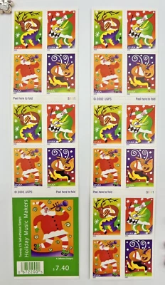 #3825-38287 Holiday MUSIC MAKERS 37¢ Christmas 7 Books x 20 = 140 Stamps FV51.80 - Image 1 of 2
