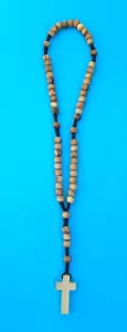 Small Olive Wood ROSARY Wooden Beads BETHLEHEM, 12.25" Simple & Traditional - Picture 1 of 4