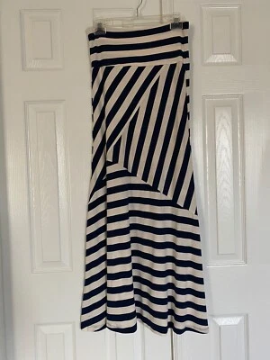 Wet Seal Navy Blue White Stripe Skirt Medium - Image 1 of 4