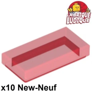 Lego 10X Tile Smooth Plate 1X2 With Groove Transparent Red 3069 NEW - Picture 1 of 1