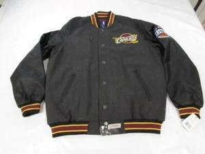 New-Minor-Flaw Cleveland Cavaliers Mens L Large Lettermens Button Snap Jacket - Picture 1 of 7