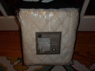 Colcha completa de chenille Lamont Home Josephine marfim (ecru) nova na embalagem - Imagem 1 de 3