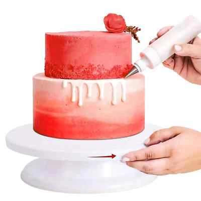 ROTATING CAKE ICING DEOCRATING REVOLVING 28CM KITCHEN DISPLAY STAND TURNTABLE - Image 1 of 4