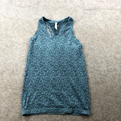 Camisa Athleta Mujer Mediana Azul Geométrica Camiseta sin Mangas Gimnasio Atlética Foto 1 de 4