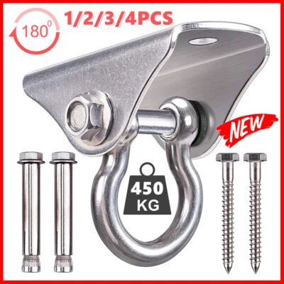 Stainless Steel Hammock Hooks Ceiling Wall Mount Hook Anchor Hanger for Yoga UK - Image 1 of 4