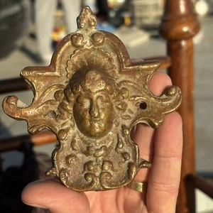 Antike Bronze Medusa? Gesicht dekorative Wandbeschläge Akzent Jugendstil 4 Zoll - Bild 1 von 7