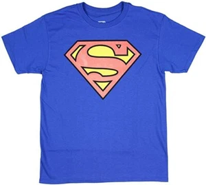 Superman Youth Boys Glow Ink Logo Tee Shirt New M - Picture 1 of 1