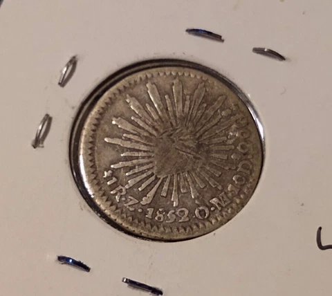 1852 mexico zs om 1 real zacatecas silver popular world coin KM# 372.10 Cover