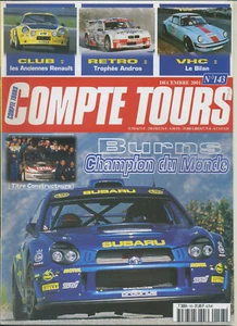 COMPTE TOURS n°143 12/2001 TOUR DE CORSE BURNS TROPHEE ANDROS - Imagen 1 de 1