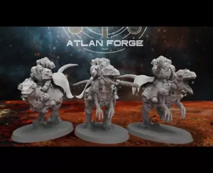 Cyber Velociraptor Riders 32mm sci-fi fantasy miniature for tabletop games dnd - Picture 1 of 9