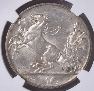 1929 R Italy 10L Edge "Fert" - NGC AU58 - Picture 1 of 3