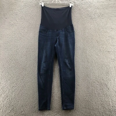 IndigoBlue Maternity Skinny Jeans Womens Medium Blue Denim Pull On Cotton Blend - Image 1 of 4