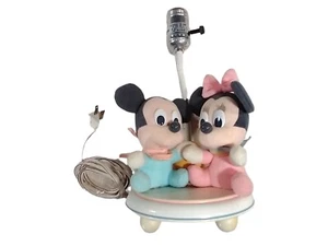 Walt Disney Mickey and Minnie Mouse Baby Lamp Night Light Bed Stand 2 Lights - Picture 1 of 12