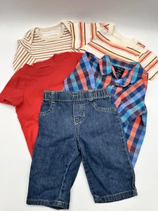 3-6 Month Baby Boy Clothes Lot of 5 (mixed brands) (1 pair of jeans & 4 shirts) - Picture 1 of 14
