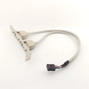 Motherboard USB 2.0 A Female Header Cable Adapter Converter Rear Panel Bracket - Picture 1 of 5