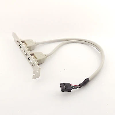 Motherboard USB 2.0 A Female Header Cable Adapter Converter Rear Panel Bracket - Image 1 of 4