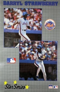 Affiche vintage 1989 DARRYL STRAWBERRY New York Mets 34 x 22 Starline Star Series - Photo 1/12