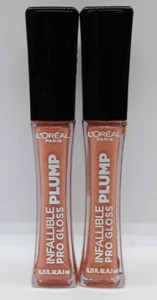 (LOT OF 2) Loreal PARIS Infallible Plump Pro Lip Gloss 609 Lucid Glow - Picture 1 of 3