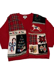 Vintage 1996 Tiara International Ugly Christmas Sweater Size Large! Mit Schulterpolstern - Bild 1 von 5