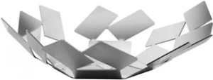 Cesto Frutta Di Design in Acciaio Inox 18/10, 24.5X23.2X6.2 Cm, Argento - Foto 1 di 12