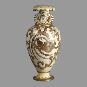 Antique Japanese Satsuma Gilt Decorated Porcelain Vase with Bird C1900 - Picture 1 of 10