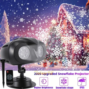 Proyector de copos de nieve navideños para exteriores, luz láser con movimiento - Picture 1 of 72