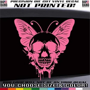 Butterfly Skull Vinyl Decal Sticker Derby Girl Car Car Truck Window - Picture 1 of 7