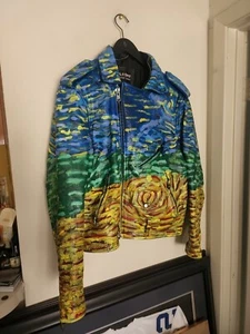 Custom Painted Herren Leder Motorrad Jacke Large Original Art Impressionismus - Bild 1 von 21