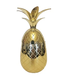 Gold Ananas Becher Cocktailbecher Party Trinkbecher mit Deckel Edelstahl - Bild 1 von 5
