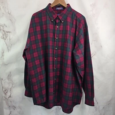 Pendleton Shirt Mens XL Red Green Wool Button Down Plaid Scotch Erskine Danbury  - Image 1 of 4