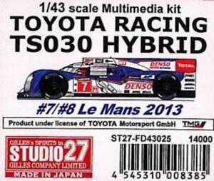 STUDIO27 1/43 TOYOTA RACING TS030 HYBRID Multimedia kit