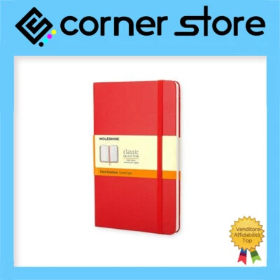 Moleskine - Notebook - Quaderno Taccuino a Righe - Hard cover -9x14- Rosso - Immagine 1 di 4
