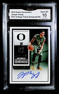 2015 Panini Contenders #121 Joseph Young Draft Ticket Auto RC GMA 10 - Picture 1 of 2