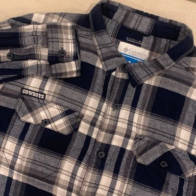 Camisa de franela Columbia para hombre XL Dallas Cowboys logotipo a cuadros aire libre NFL abotonada Foto 1 de 4