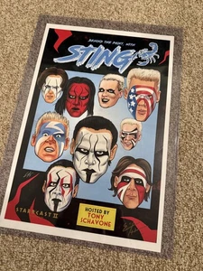 Starrcast II Sting Wrestling Poster Signed Behind The Paint Tony Schiavone Art - Picture 1 of 3