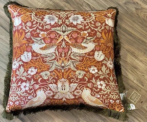 William Morris Strawberry Thief Rostmedaillon & Ingwer Deko Kissen 20X20 - Bild 1 von 7