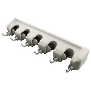 Wall Mount Broom Storage Mop Holder 5 Position with 6 Hooks High Quality PP - Picture 1 of 5
