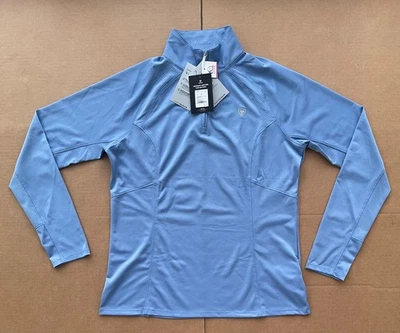 Ariat Women’s L Sunstopper 2.0 Baselayer 1/4 Zip Shirt Stretch Breathable - Image 1 of 4