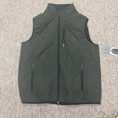 Free Country Men's Lightweight Quilted Trail Creek Puffer Vest XL Drk Olive - Image 1 of 4