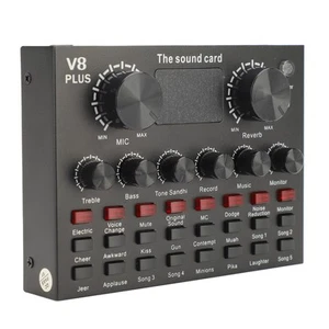 Live Sound Card With Built In Mic Clear Recording Portable BT 5.0 For Live St FY - Afbeelding 1 van 22