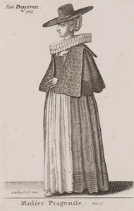 W. HOLLAR (1607-1677), Prager Dame im 17. Jahrhundert,  1643, Radierung - Bild 1 von 5