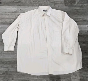 Camisa de vestir para hombre 19-35 crema manga larga abotonada ajuste tradicional Jos A Bank - Imagen 1 de 10
